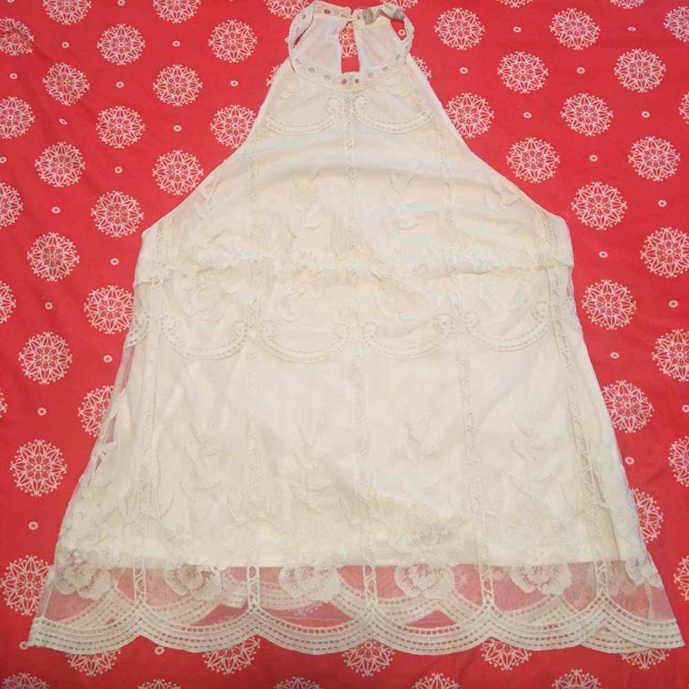 altar’d state sz small lace detailed tank top . NWOT . Cream in color .